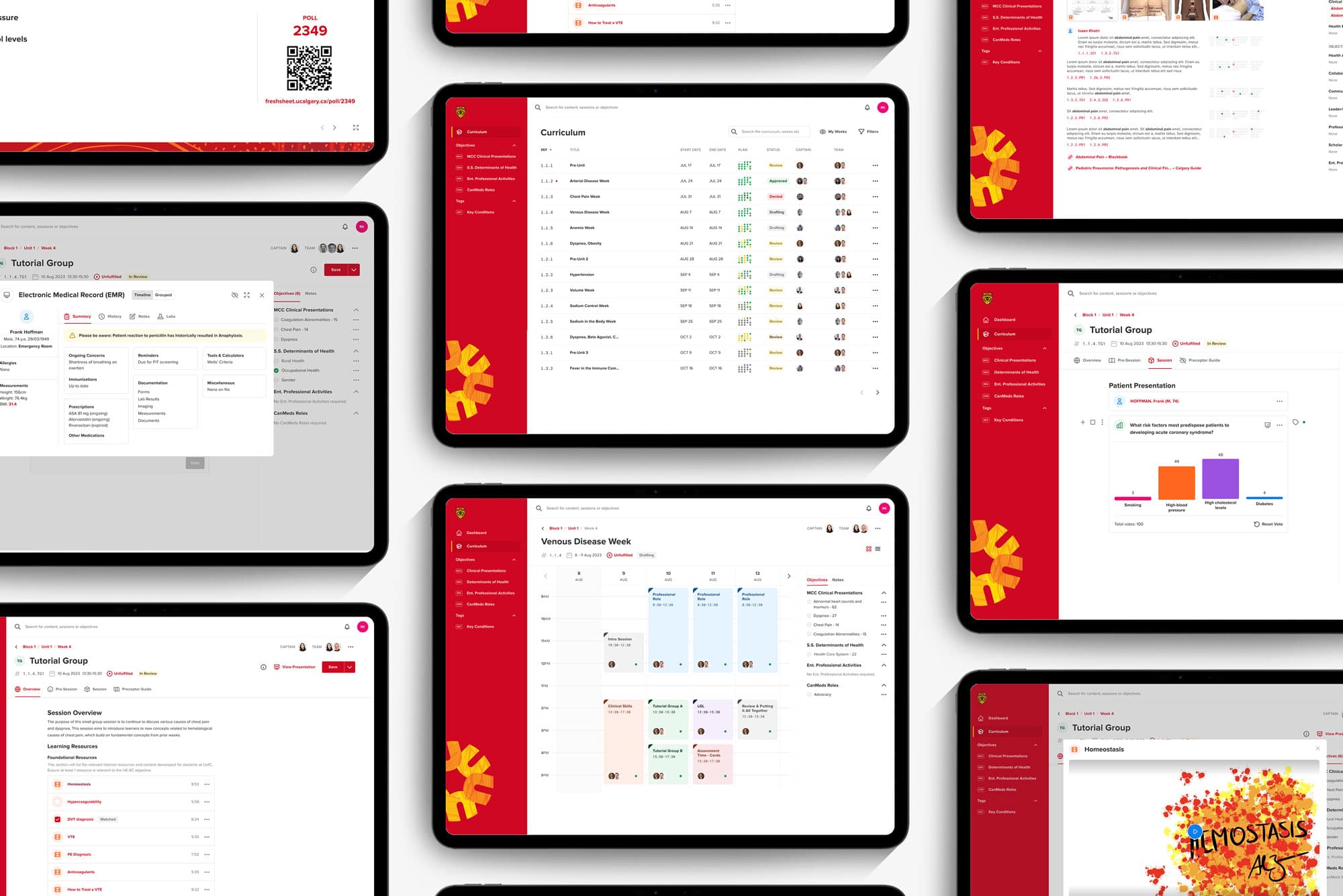 Screens - Product Design and Front-End Development for a curriculum content management system