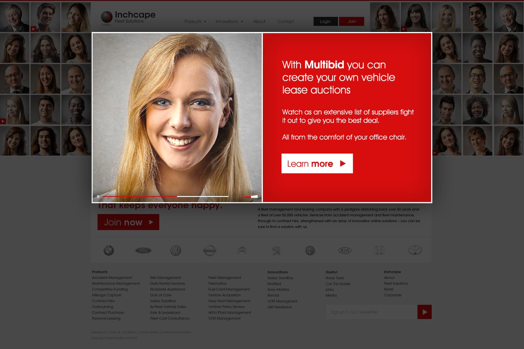 Testimonial Modal Concept - UI/UX Design Advertising for Inchcape Fleet Solutions, an 
